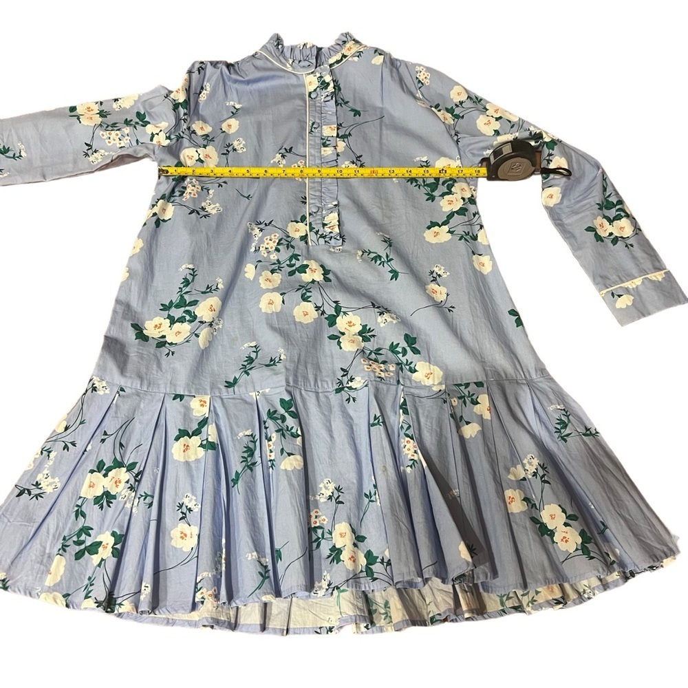 Like New Laroque for Tuckernuck Blue Floral Ruffle Hem Dress Size XS - Picture 6 of 11